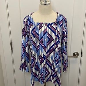 3/4 Sleeve Geometric Tee